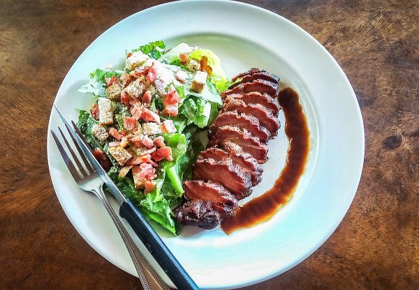 Old City Smokehouse 200gms_smoked_duck_breast_with_gravy_and_caesar_salad