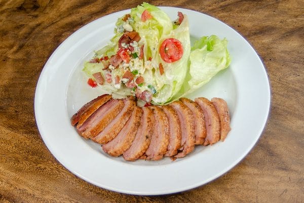 Old City Smokehouse Smoked Duck Breast and Caesar Salad