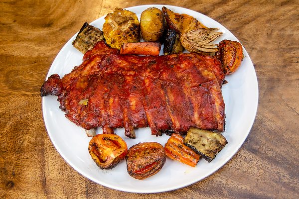 Old City Smokehouse Smoked Ribs and Roast Vegetables